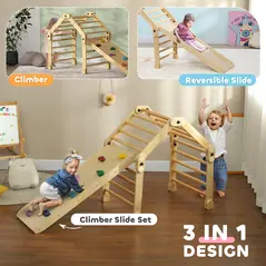 AIYAPLAY 3 in 1 Kids Climbing Set Indoor with Sliding Ramp, Foldable design, Gift for 2-6 Years Old - 3