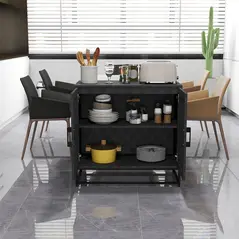 HOMCOM Modern Sideboard, Freestanding Sideboard Storage Cabinet with Adjustable Shelf and 2 Doors for Living Room, Black - 7