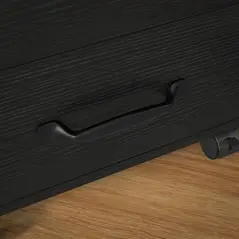 HOMCOM 3 Drawer File Cabinet, Mobile Filing Cabinet on Wheels for Home Office, Study, Black - 7