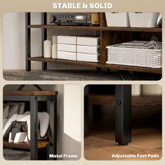 HOMCOM Industrial-Style Corner TV Unit - Black/Brown - 7