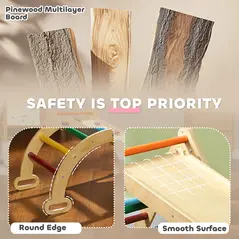 AIYAPLAY 5-in-1 Toddler Climbing Frame with Ramp, Arch, for 18-48 Months, Multicoloured - 4