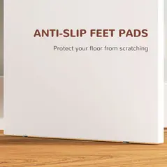 HOMCOM Storage Dressing Table, with LED Light Mirror - White - 6