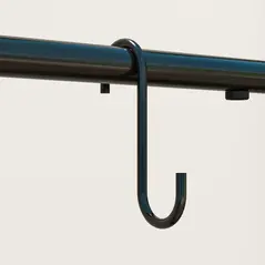 Outsunny 3 Tier Plant Stand with Hanging Rod and Hooks, Metal Plant Rack Shelf, Ladder Flower Pot for Indoor Outdoor Porch Balcony Living Room Bedroom, Black - 8