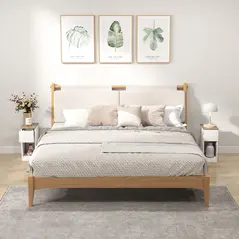 HOMCOM Set of Two Modern Storage Bedside Tables - White - 8