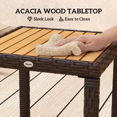 Outsunny Three-Piece Rattan Chair Set - White - 5