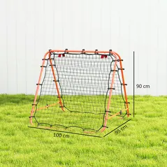 HOMCOM Double Sided Football Rebounder Net, Football Rebound Goal with Five Adjustable Angles, Orange - 2