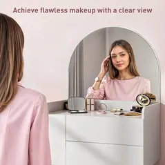 HOMCOM Three Drawer Compact Dressing Table - White - 5