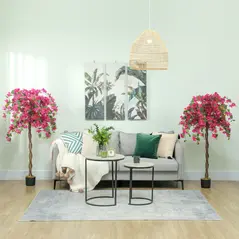 HOMCOM Artificial Plants Murraya, 120 cm Artificial Blossom, Fake Plants in Pot, Large Red Artificial Tree with Flowers for Home House Office Garden Decoration (2 Pack) - 7