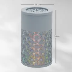 Outsunny 30 cm Tall Garden Waterfall Fountain with LED Lights and Pump, Garden Water Feature Water Fountain with Adjustable Flow and Cut-out Design for Indoor and Outdoor Decor, Light Grey - 2