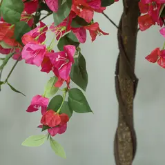 HOMCOM Artificial Plants Murraya, 120 cm Artificial Blossom, Fake Plants in Pot, Large Red Artificial Tree with Flowers for Home House Office Garden Decoration (2 Pack) - 8