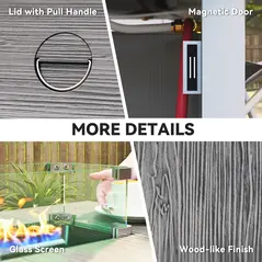 Outsunny 50,000 BTU Gas Fire Pit Table, with Cover - Dark Grey - 7