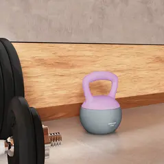 SPORTNOW 12KG Soft Kettlebell, Kettlebell with Non-Slip Handle for Home Gym, Weight Lifting, Strength Training, Purple/Grey - 8