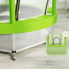 AIYAPLAY 4.6ft Toddler Trampoline w/ Safety Enclosure Net, for Indoor Outdoor Use, Ages 3-6 Years, Green - 6