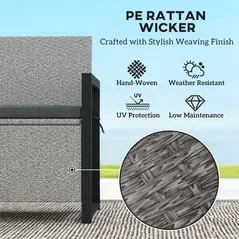 Outsunny 151.5L Storage Garden Bench, with Cushion - Grey - 5