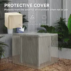 Outsunny 50,000 BTU Gas Fire Pit Table, with Cover - Dark Grey - 6