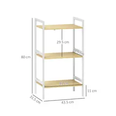 HOMCOM Three-Tier Bamboo Adjustable Shelf Storage Unit - 2