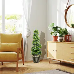 HOMCOM Set of Two 90cm Artificial Lavender Trees - 8