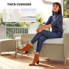 Outsunny Five-Piece Reclining Rattan Chair Set - Light Grey - 6