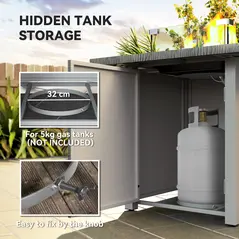 Outsunny 50,000 BTU Gas Fire Pit Table, with Cover - Dark Grey - 5