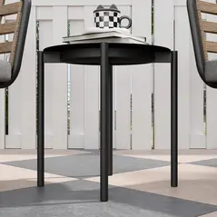 Outsunny 3 Pieces Rattan Bistro Set with Washable Seat and Back Cushions, Glass Top Coffee Table, for Outdoor, Patio, Black - 8