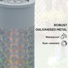 Outsunny 30 cm Tall Garden Waterfall Fountain with LED Lights and Pump, Garden Water Feature Water Fountain with Adjustable Flow and Cut-out Design for Indoor and Outdoor Decor, Light Grey - 5