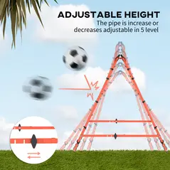 HOMCOM Double Sided Football Rebounder Net, Football Rebound Goal with Five Adjustable Angles, Orange - 3