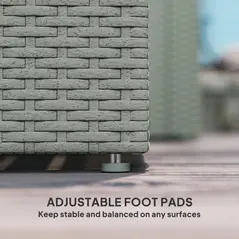 Outsunny Four-Piece Rattan Sofa Set, with Wood-Top Table - 7