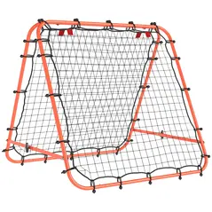 HOMCOM Double Sided Football Rebounder Net, Football Rebound Goal with Five Adjustable Angles, Orange - 1