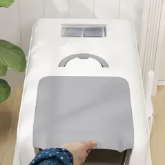 PawHut Stainless Steel Cat Litter Box with Removable Lid, Scoop, Filter Bags, for Larger Cats, White - 8