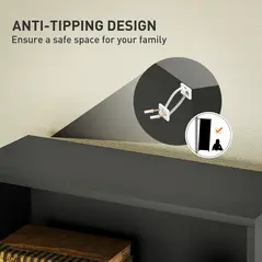 HOMCOM Six Shelf Bookcase - Black - 5