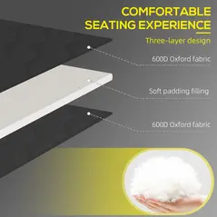 Outsunny Set of Two Sun Loungers, with Five-Position Reclining Backs - Black - 3