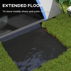 Outsunny Two Man Single Room Dome Tent, with Accessories - Dark Blue/Grey - 4