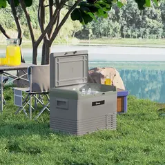 Outsunny 40L Portable Car Refrigerator - Light Green and Grey - 7