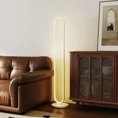 HOMCOM LED Floor Lamp, Dimmable Floor Standing Lamp with Glass Night Light, Foot Switch for Living Room, Bedroom, Office, White - 8