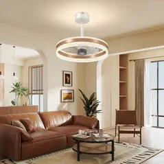 HOMCOM Ceiling Fan with LED Light and Remote - Gold Tone - 8