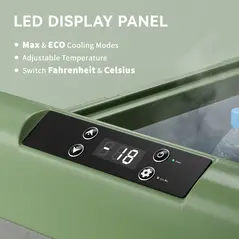 Outsunny 40L Portable Car Refrigerator - Light Green and Grey - 4