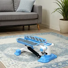 HOMCOM Portable Mini Stepper, Steppers for Exercise Workout with LCD Display Monitor, Anti-skid Foot Pedals for Home Gym Office, Blue - 8