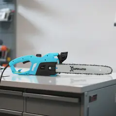 DURHAND 2000W Powerful Electric Chainsaw, 16" Aluminium Blade Portable Corded Chain Saw, 7250rpm Chain Saw for Garden Tree Pruning, 13m/s Chain Speed Auto Chain Lubrication to Cut Wood, Blue - 8