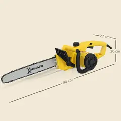DURHAND 2000W Powerful Electric Chainsaw, 16" Aluminium Blade Portable Corded Chain Saw, 7250rpm Chain Saw for Garden Tree Pruning, 13m/s Chain Speed Auto Chain Lubrication to Cut Wood, Yellow - 2