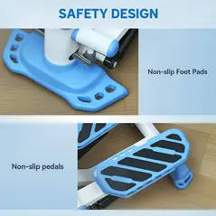 HOMCOM Portable Mini Stepper, Steppers for Exercise Workout with LCD Display Monitor, Anti-skid Foot Pedals for Home Gym Office, Blue - 5