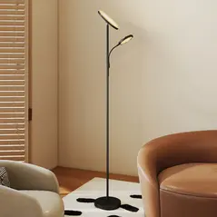 HOMCOM LED Floor Lamp for Living Room, Stepless Dimmable Standing Lamp, Mother and Child Uplighter with Reading Light, 4 Scene Modes, 2700K-6500K Colour Temps, 4 Brightness Levels, Remote Control - 8