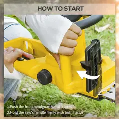 DURHAND 2000W Powerful Electric Chainsaw, 16" Aluminium Blade Portable Corded Chain Saw, 7250rpm Chain Saw for Garden Tree Pruning, 13m/s Chain Speed Auto Chain Lubrication to Cut Wood, Yellow - 5