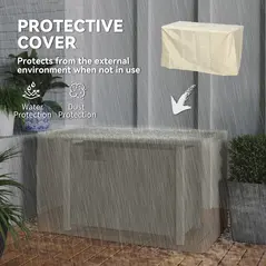 Outsunny 50,000 BTU Gas Fire Pit Table with Cover and Glass Screen - Dark Grey - 6