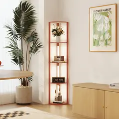 HOMCOM Corner Floor Lamp for Living Room Bedroom with Dimmable Warm White LED Light, Modern Tall Standing Lamp, Brown - 8