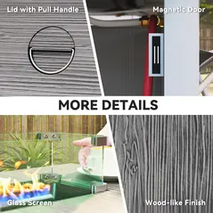 Outsunny 50,000 BTU Gas Fire Pit Table with Cover and Glass Screen - Dark Grey - 7