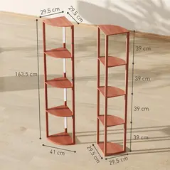 HOMCOM Corner Floor Lamp for Living Room Bedroom with Dimmable Warm White LED Light, Modern Tall Standing Lamp, Brown - 2