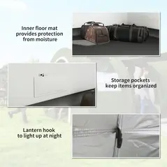 Outsunny 5-6 Man Camping Tent with 2 Room, Floor and Carry Bag - Green - 5