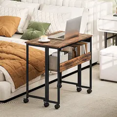 HOMCOM 80 cm Drop Leaf Writing Work Desk - Rustic Brown - 6