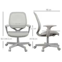 Vinsetto 44-56cm Mesh Back Office Chair - Grey - 2