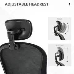 Vinsetto Multi-Adjustable Office Chair, with Lumbar Support, Headrest and Mesh Back - Black - 5